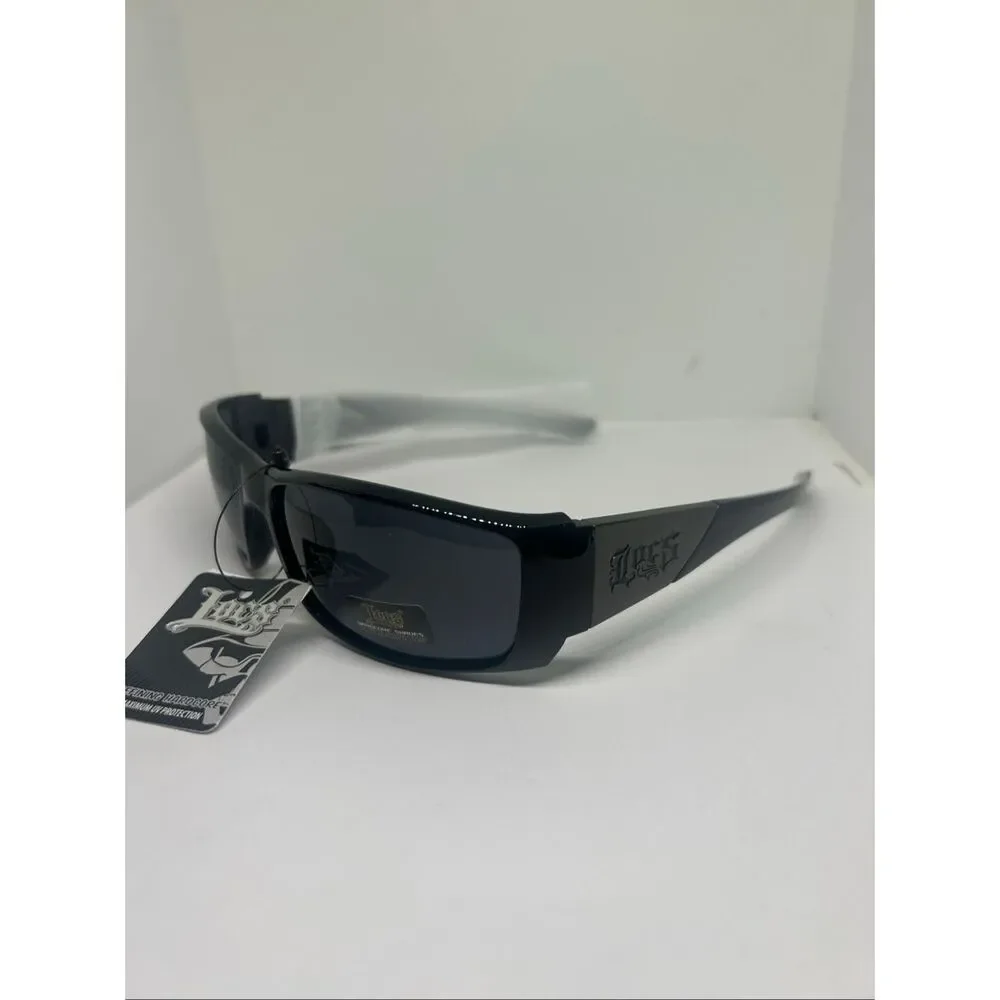 Locs Hardcore Wraparound Sunglasses Black Smoke Lenses UV Protection New